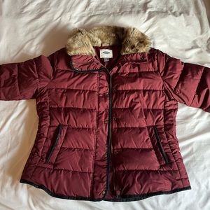 Maroon Old Navy Puffer Jacket